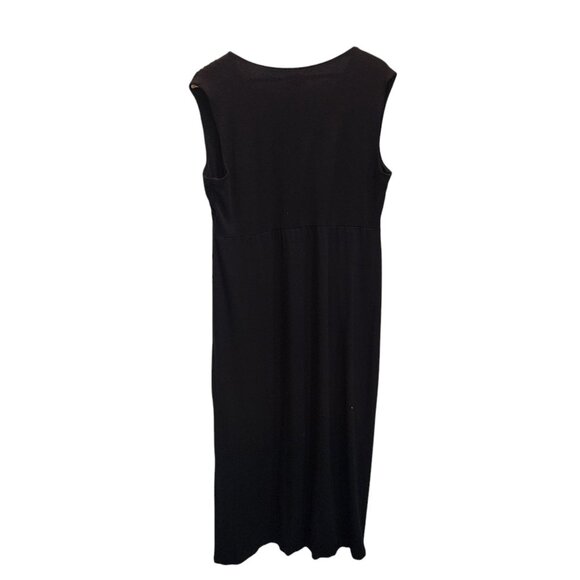 Chicos Black Sleeveless Faux Wrap Dress Size L‎ Rayon/Spandex Blend - Picture 2 of 10
